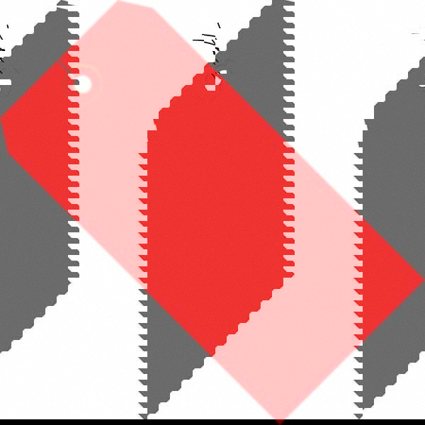 Blank Tag: 3-3/4'' High, Red, Synthetic Paper